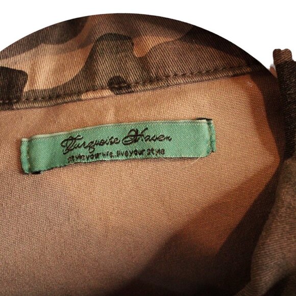 Turquoise Haven Grey Camo Denim Vest Small - Picture 4 of 6